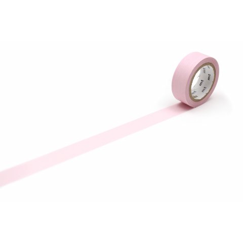 Mt 1P Basic Masking Tape, nastro adesivo Washi uni past l= 15 mm, l= 7 m rosa pastello (MT01P495Z)