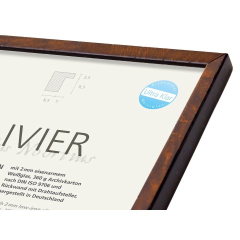 Olivier, cornice per foto in legno 24 x 30 cm, noce / nero