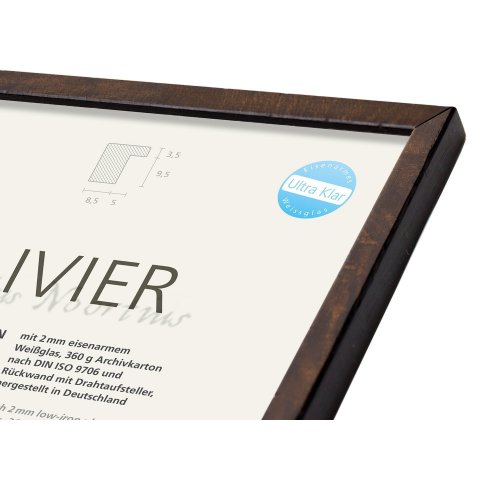Olivier, cornice per foto in legno 30 x 40 cm, marrone scuro / nero