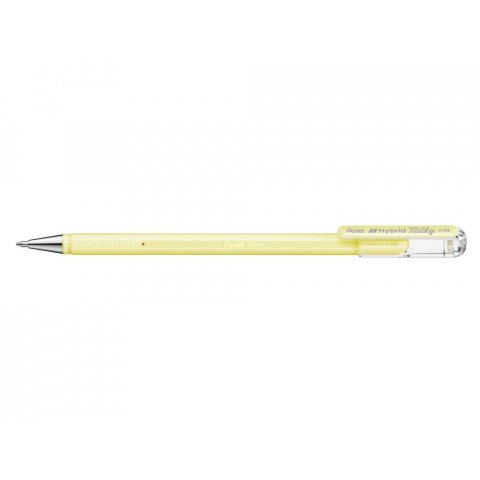 Pentel Hybrid Milky gel pen 0,8 mm (line width 0,4 mm), pastel yellow