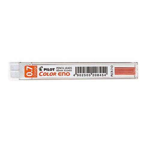 Pilot PLCR-7-L mechanical pencil lead, set set of 6, ø 0,7 mm, orange
