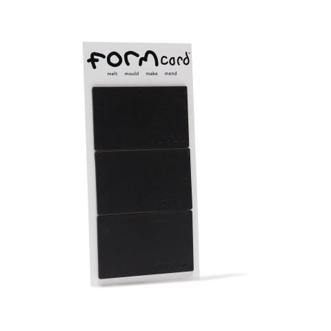Formcard thermoplastischer Bio-Kunststoff, 3er Set 2,5 x 55 x 85 mm, black
