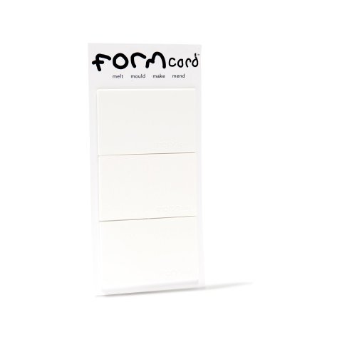 Formcard thermoplastic bio-plastic, set of 3 2,5 x 55 x 85 mm, set of 3, white