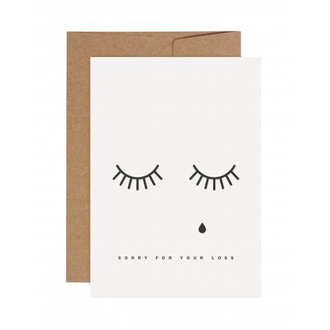 Red Fries greeting card, Letterpress DIN A6, folding card + envelope, Teardrops
