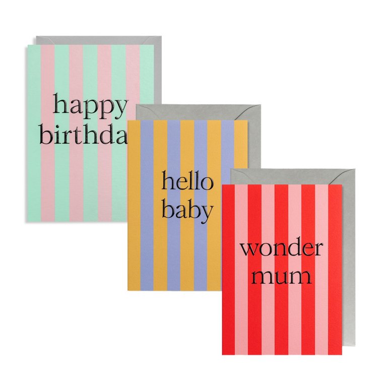 Lagom Biglietto d'auguri Design a righe
