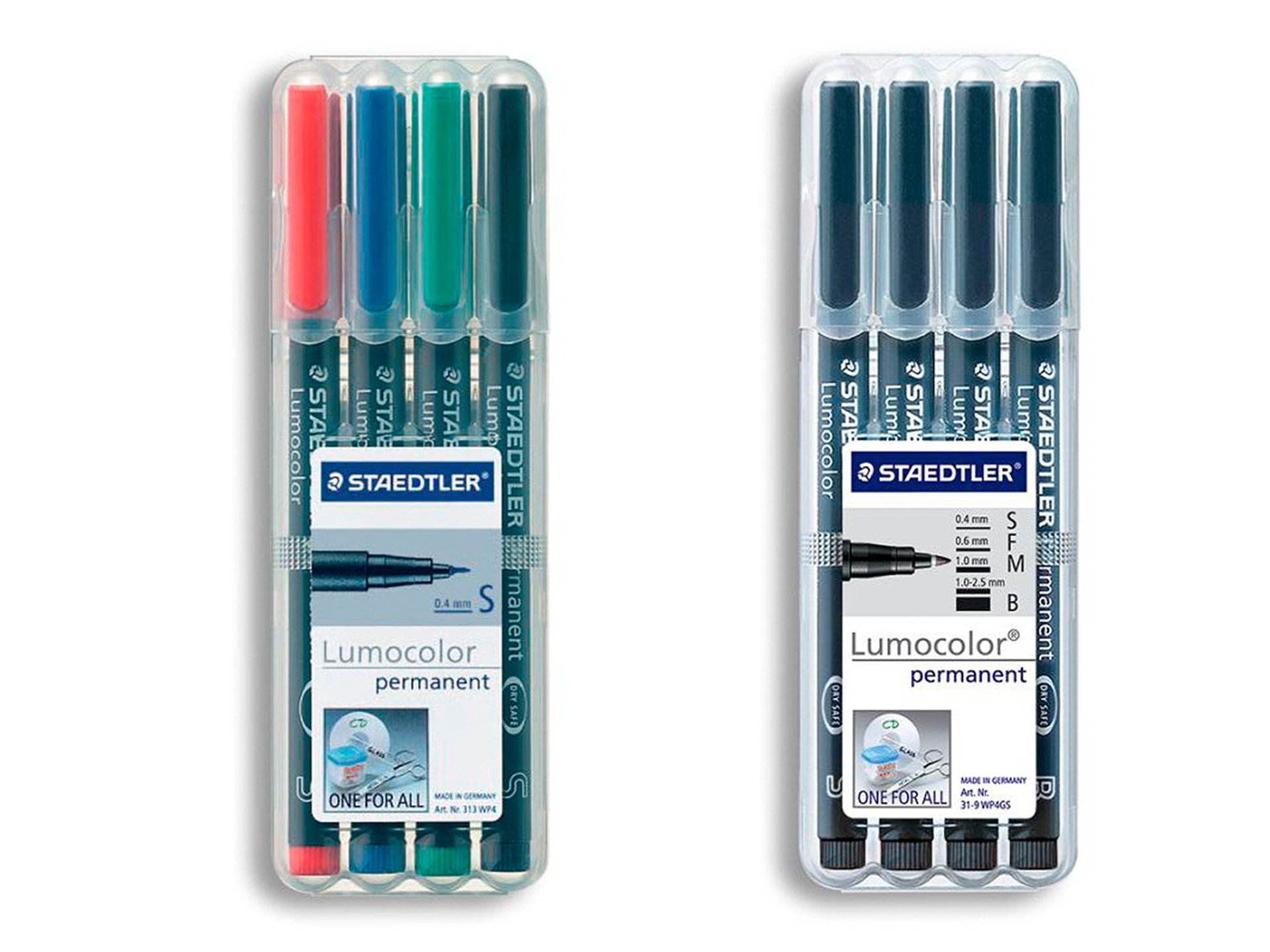 Staedtler Lumocolor 313 Pen Permanent Superfine 6-Color Set