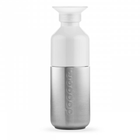 Dopper water bottle Steel 350 ml, BPA free, white/stainless steel