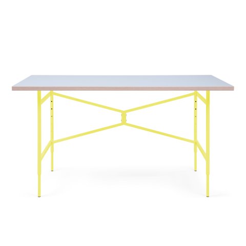 Modulor Table X for Children, sulfur yellow Melamine panel horizon, multi-edge, 25x680x1200 mm