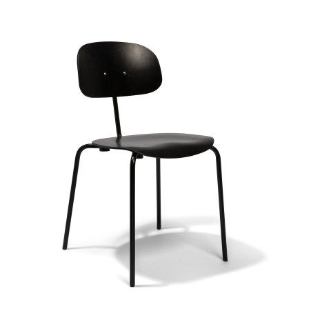 Steel-tube chair 118, stackable stained black, black