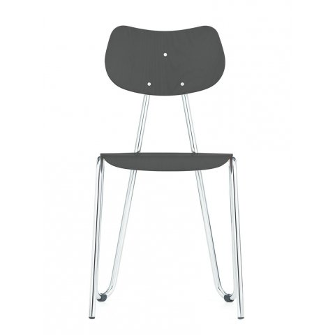 Steel-tube chair Arno 417, stackable 790/435 x 370 x 370, grey varnished