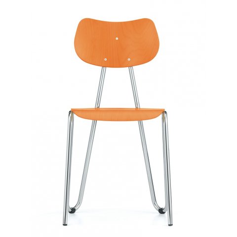 Steel-tube chair Arno 417, stackable 790/435 x 370 x 370, orange varnished