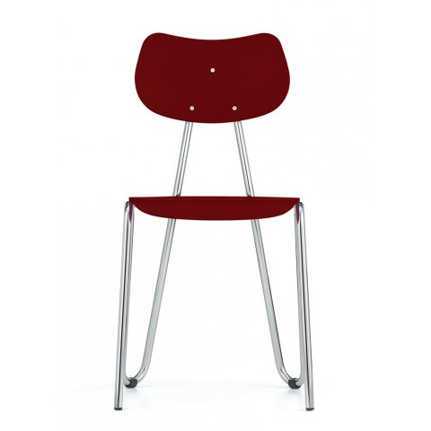 Steel-tube chair Arno 417, stackable 790/435 x 370 x 370, red varnished