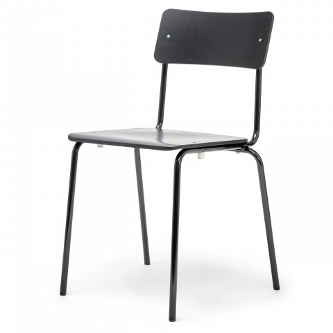 Steel-tube chair Comeback 041, stackable 780/450 x 400 x 400, black stained, lacquered