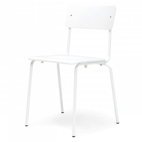 Steel-tube chair Comeback 041, stackable 780/450 x 400 x 400, white stained, lacquered