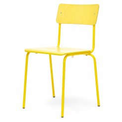 Silla de tubos de acero Comeback 041, apilable 780/450 x 400 x 400, teñido de amarillo, lacado