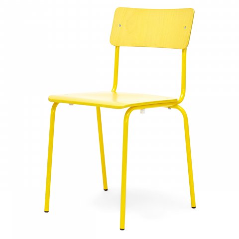 Steel-tube chair Comeback 041, stackable 780/450 x 400 x 400, yellow stained, lacquered