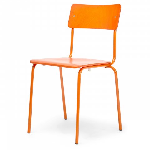 Steel-tube chair Comeback 041, stackable 780/450 x 400 x 400, stained orange, lacquered