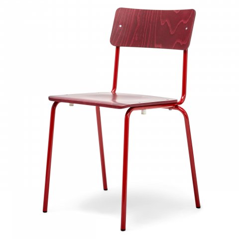 Steel-tube chair Comeback 041, stackable 780/450 x 400 x 400, stained red, lacquered
