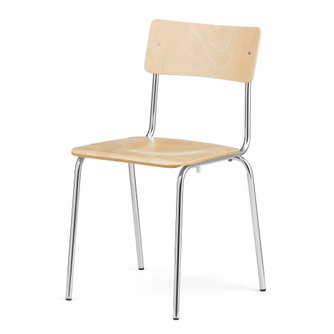 Steel-tube chair Comeback 041, stackable 780/450 x 400 x 400, natural beech, clear varnish