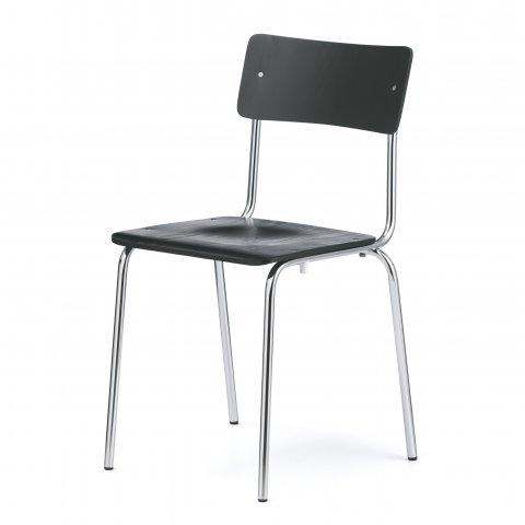 Steel-tube chair Comeback 041, stackable 780/450 x 400 x 400, stained black