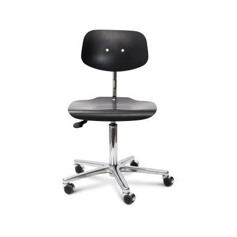 Modulor office swivel chair 470-660 x 480 x 415, beech, black