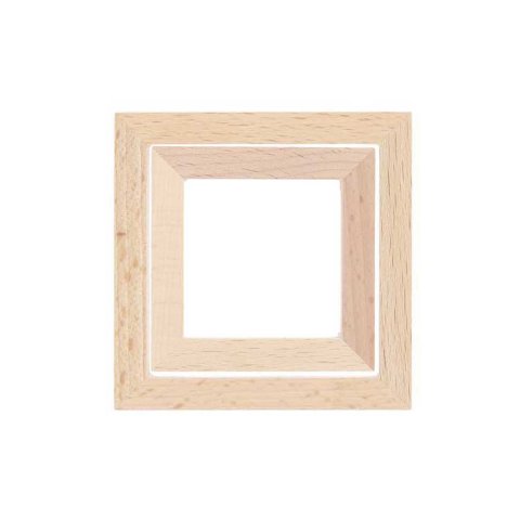 Dekorahmen quadratisch 7 x 7 cm, aus Buchenholz, natur