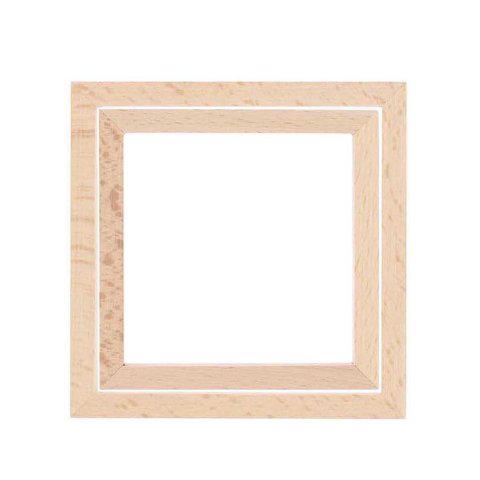 Dekorahmen quadratisch 11 x 11 cm, aus Buchenholz, natur