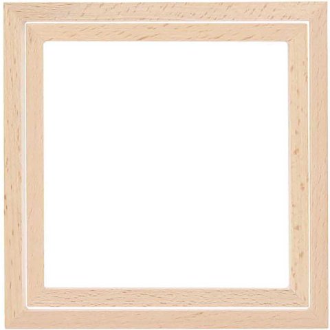 Dekorahmen quadratisch 14,5 x 14,5 cm, aus Buchenholz, natur