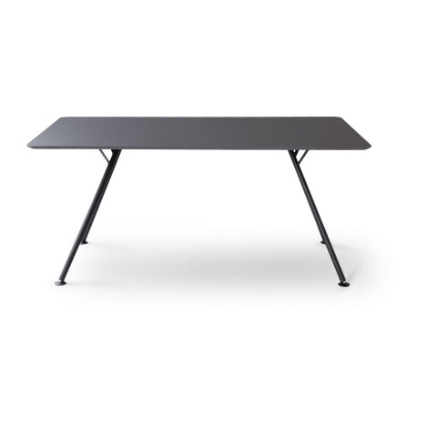 Modulor Y5 table, steel, black 30° MDF Linoleum 4166 beveled edge, 21x900x1800mm