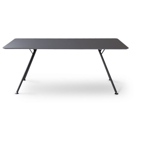 Modulor Y5 table, steel, black 30° MDF Linoleum 4166 beveled edge, 21x900x2000mm