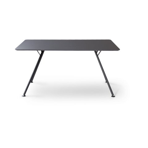 Modulor Y5 table, steel, black 30° MDF Linoleum 4166 beveled edge, 21x800x1600mm