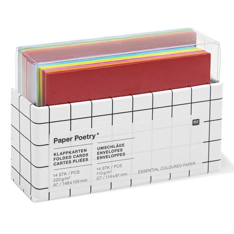 Rainbow Card Set DIN A7/C7, folding cards with envelopes, 14 each