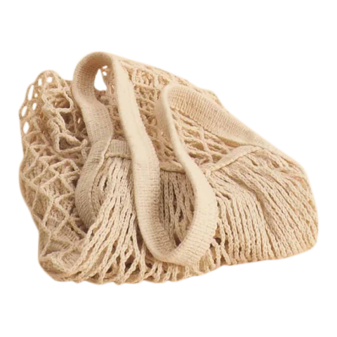 Einkaufsnetz aus 100% Baumwolle mit Henkel 30 x 50 cm, lange Henkel, unelastisch, natur