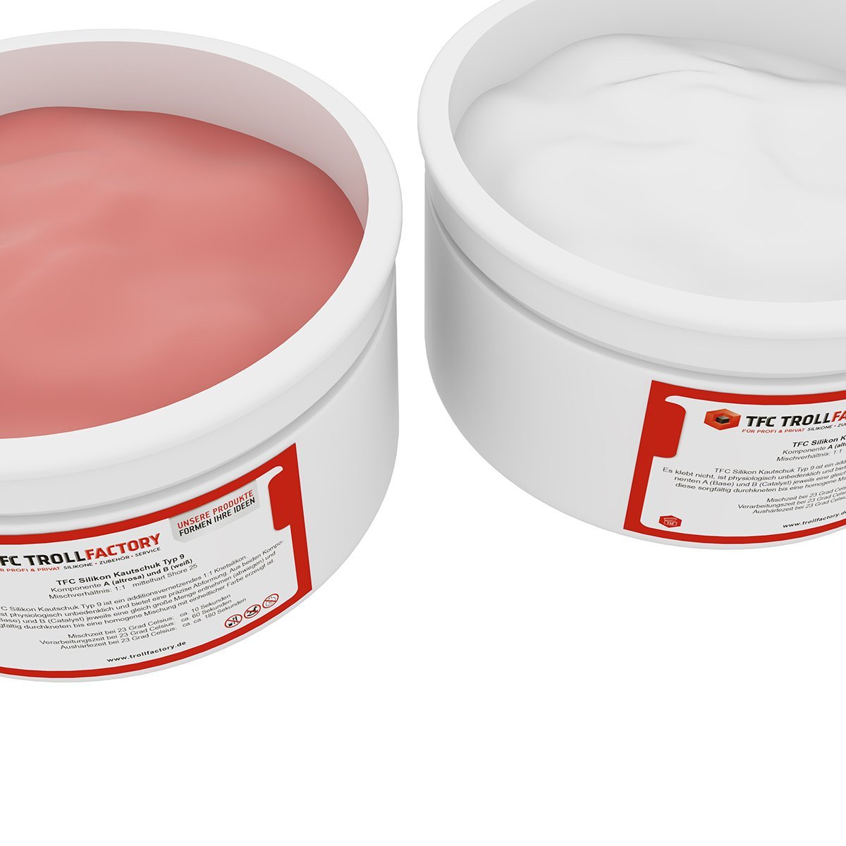 TFC Silicone Per Stampo Tipo 5 - Gomma Siliconica Knetbar Morbido Shore 40, 1 Kg, 1:1, Made In Germany