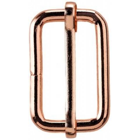 Ladder buckle with movable centre bar, metal 2 x 33 x 15 mm, for band w = 30 mm, copper-colored