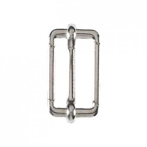 Ladder buckle with movable centre bar, metal 2 x 33 x 15 mm, for tape w = 30 mm, silver-colored