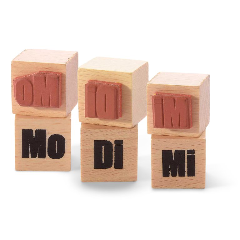 Sello con motivo de madera, día de la semana