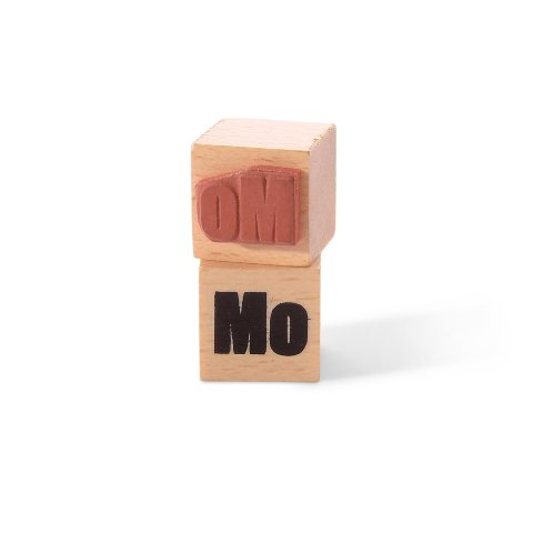 Motif wooden stamp, day of the week Mo, stamp wood 20 x 20 mm