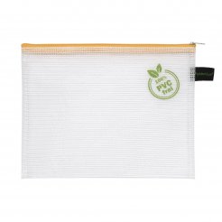 Borsa con zip in EVA trasparente (senza PVC) 200 x 255 mm per DIN A5 (giallo zip)