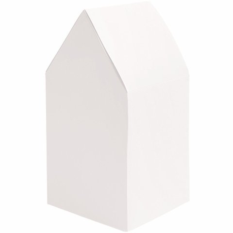 Calendario de Adviento de casitas de cartón 24 piezas, 15 x 7,5 x 7,5 cm, en blanco, blanco