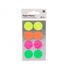 Sticker Paper Poetry Punkte, Ø 25 mm, neon 4 Farben, 32 Stück