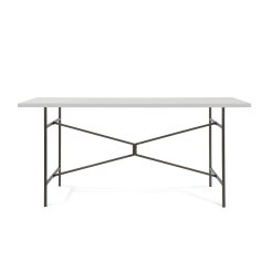 Modulor Tisch X, farblos seidenmatt, Melaminplatte weiß, Kante weiß; 25x800x1600mm