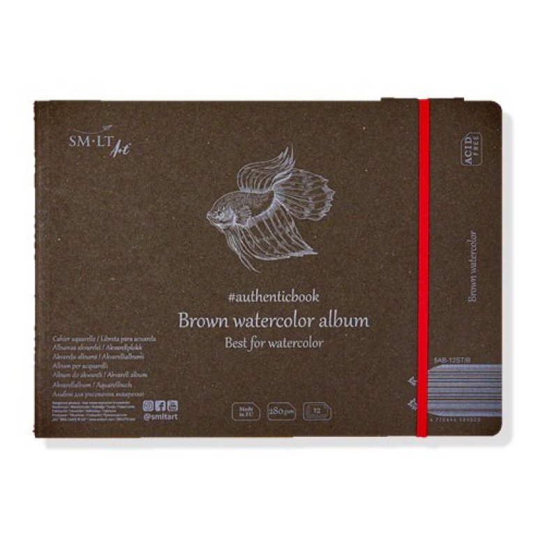 Watercolour book Authentic brown, 280 g/m²