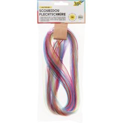 Scoubidou cordones trenzados, plástico 50 piezas, 10 colores, l = 100 cm, purpurina