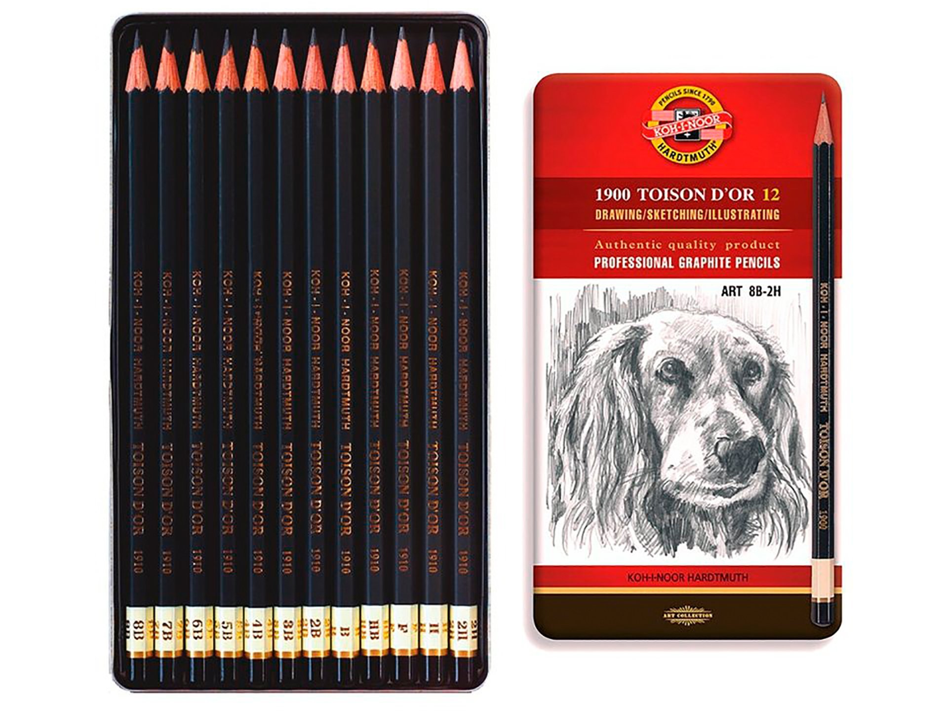 KOH-I-NOOR TOISON D'OR 12 PROFESSIONAL GRAPHITE PENCILS NEW MANY VARIATIONS 