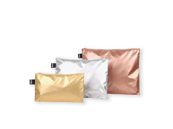 Loqi Reißverschlussbeutel Zip Pockets metallic