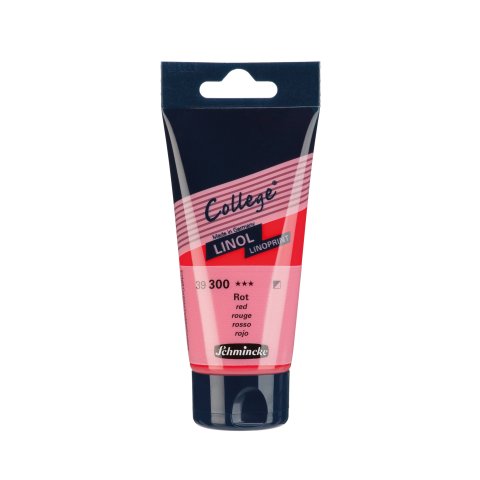 Schmincke linoleum printing ink College Linol Plastic tube 75 ml, red (300)
