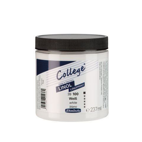 Schmincke Linoldruckfarbe College Linol Kunststoffdose 237 ml, weiß (100)