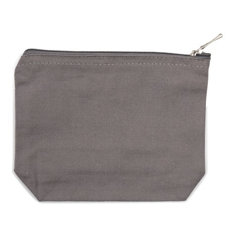 Fabric case with zipper, cotton h = 130 mm, w = 170 mm, light grey