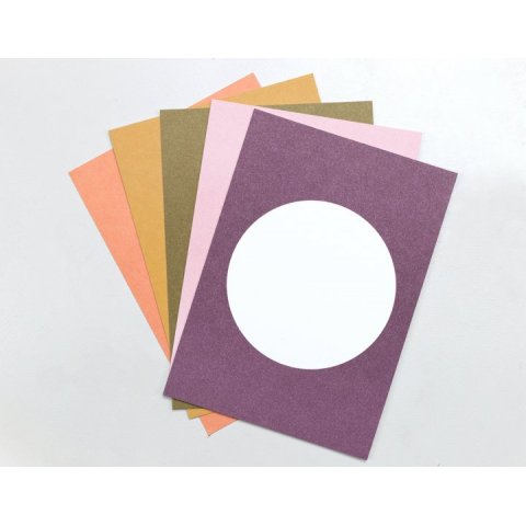 Perlenfischer postcard set, circle DIN A6, 400 g/m², 5 pieces, autumn